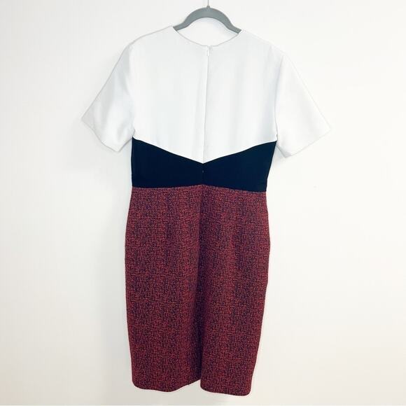 Jason Wu Collective Red Jacquard Colorblock Short Sleeve Mini Dress Size 12 - Picture 6 of 8